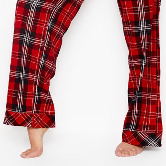 NWT VS M Cotton Flannel PJ Set Red Black Plaid - Picture 6 of 16